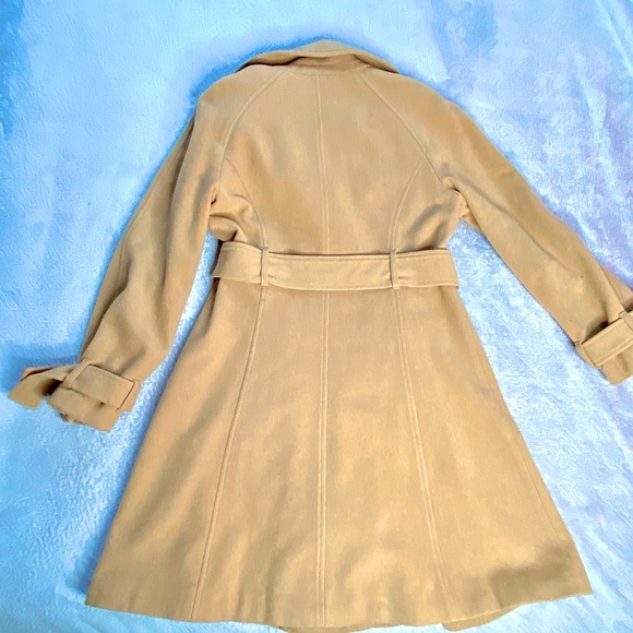 Sandra Angelozzi Women's Tan 78% Wool Belted Coat - Size 38 - Pre-Owned - Picture 11 of 15